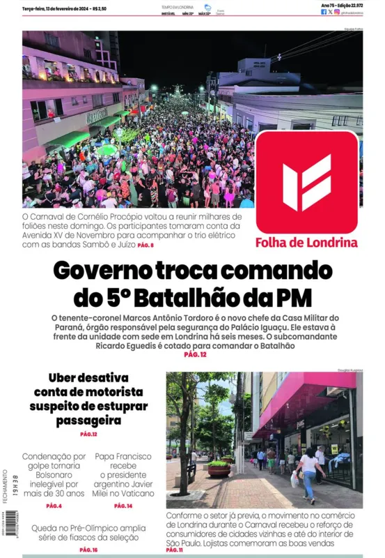 Imagem ilustrativa da imagem Capa 13/02/2024