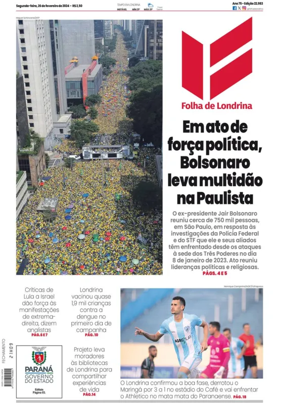 Imagem ilustrativa da imagem Capa 26/02/2024