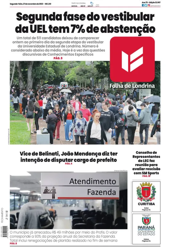 Imagem ilustrativa da imagem Capa 27/11/2023
