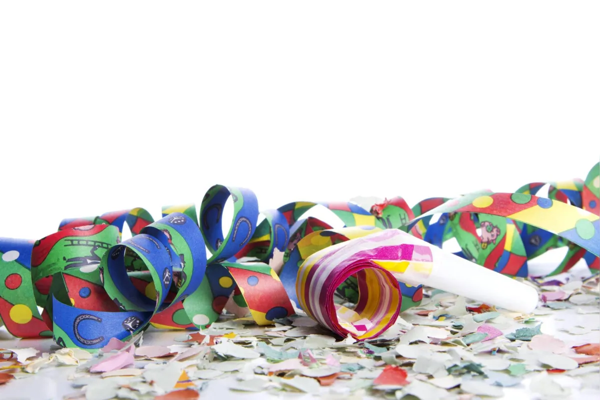 streamers and confetti as decoration for party