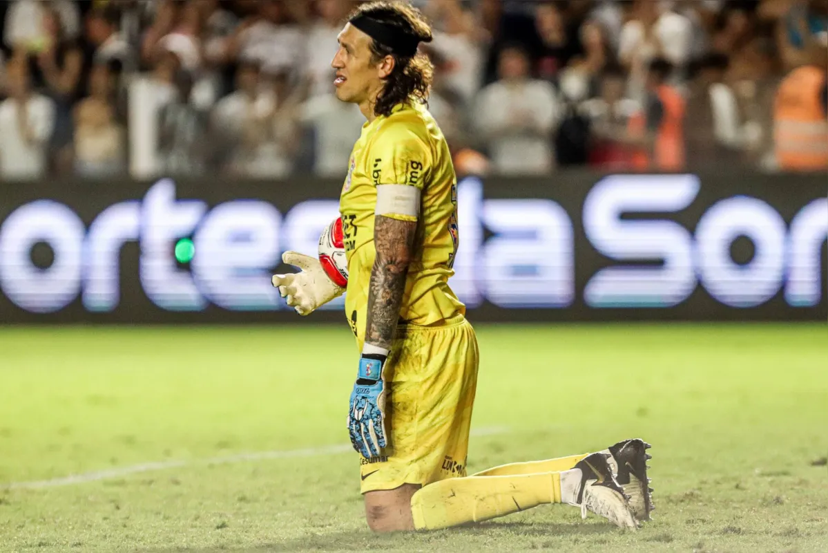 O goleiro Cássio, símbolo da garra corintiana, desolado após a quinta derrota consecutiva no Paulistão