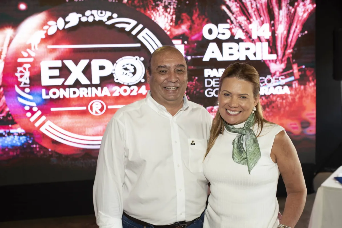 O presidente da Sociedade Rural do Paraná, Marcelo El-Kadre, e a esposa, Elaine