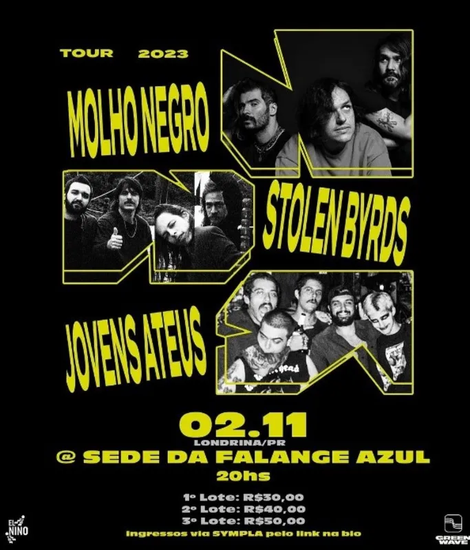 Molho Negro, Stolen Byrds e Jovens Ateus trazem mais rock a Londrina