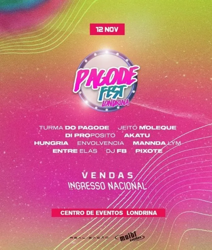 Pagode Fest: grandes nomes do gênero desembarcam em Londrina no dia 12