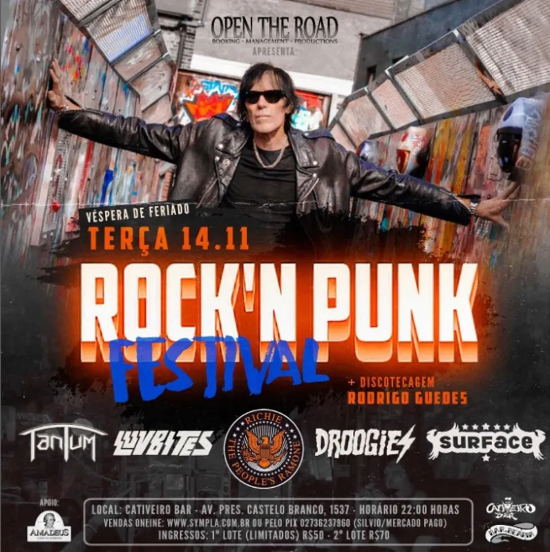 Rock 'n' Punk Festival traz o ex- baterista do Ramones, Richie Ramone, com outras bandas