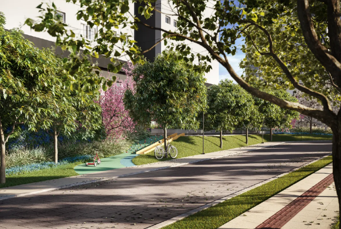 O Plaenge Parque Urbano apresenta caminhos repletos de verde, equipamentos públicos e espaços para encontros e convívio