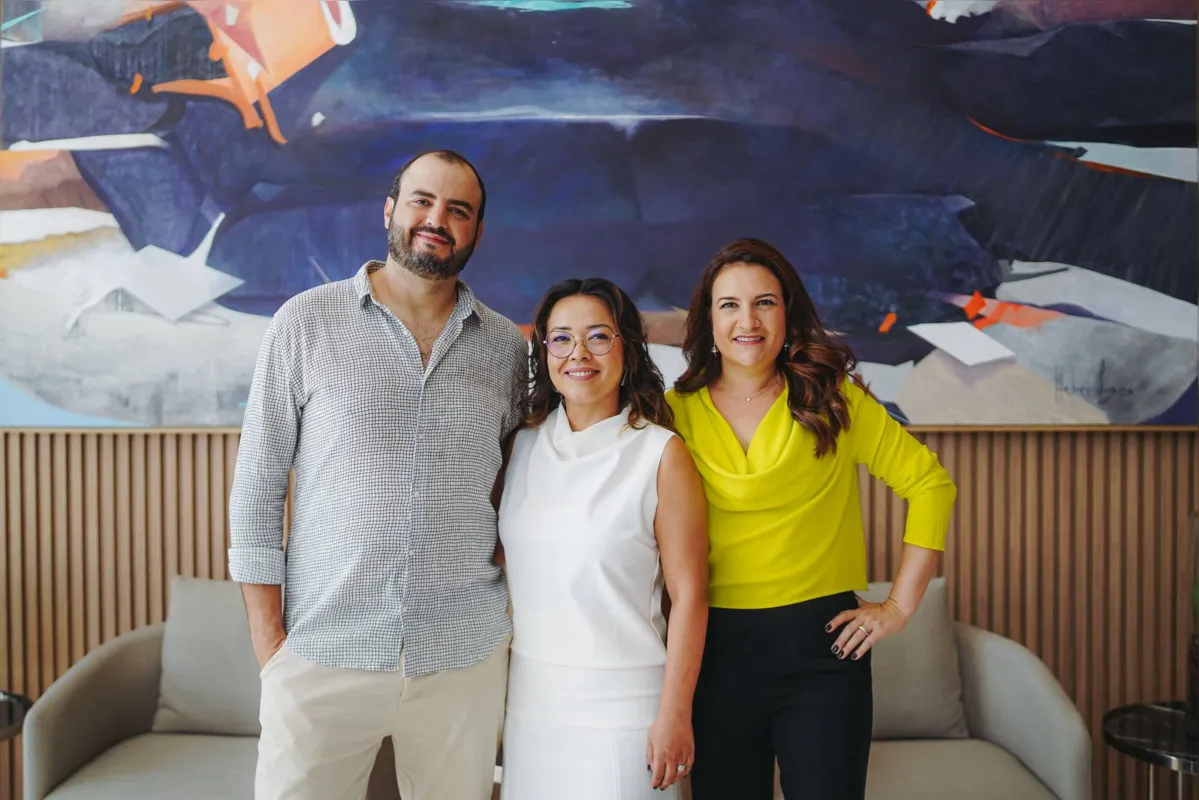 Os arquitetos José Henrique Fernandes, Nana Okasaki e Ticiana Galindo, da Colorau