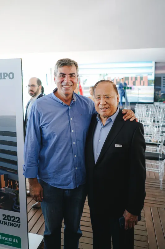 O prefeito de Londrina, Marcelo Belinati, e o fundador do Grupo A.Yoshii, Atsushi Yoshii