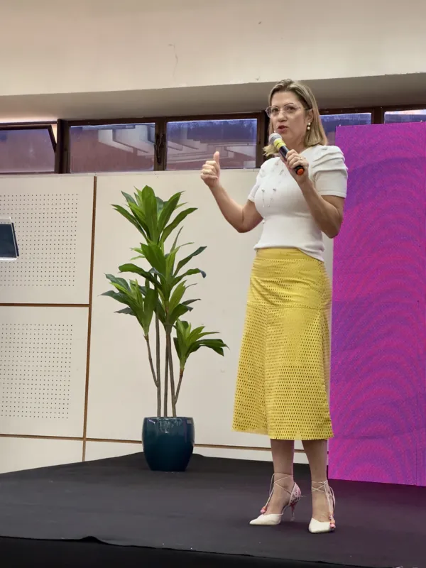 No rol de palestrantes, Dra. Anacelia Linhares Gorini abordou o tema “Saúde Mental como Estratégia Sustentável nos Negócios”