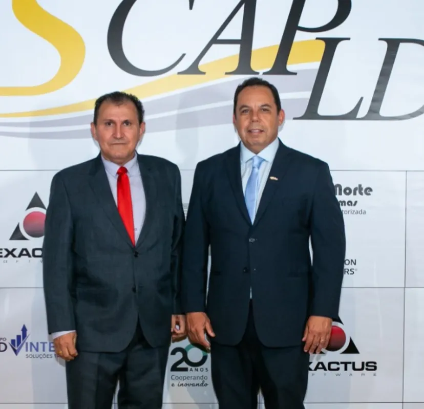 1º vice-presidente do SESCAP-LDR, Marcos Ferreira, e o presidente, Euclides Nandes Correia.