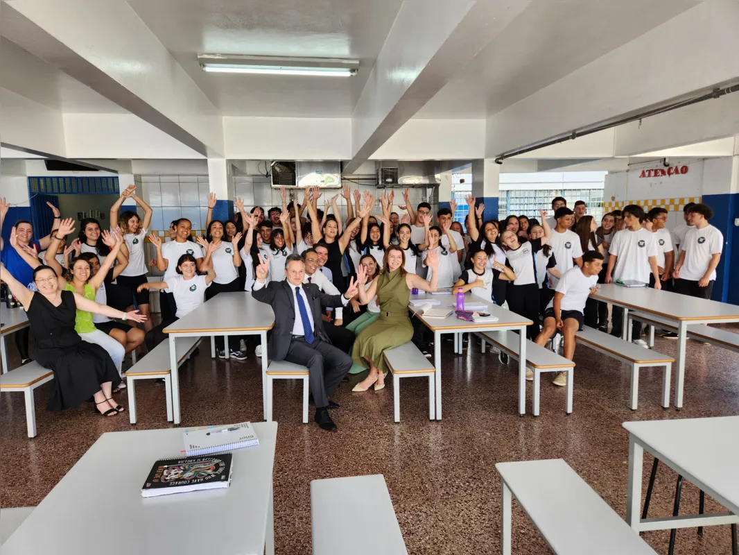 Após a palestra, alunos puderam conversar com os juízes e tirar dúvidas sobre o processo eleitoral