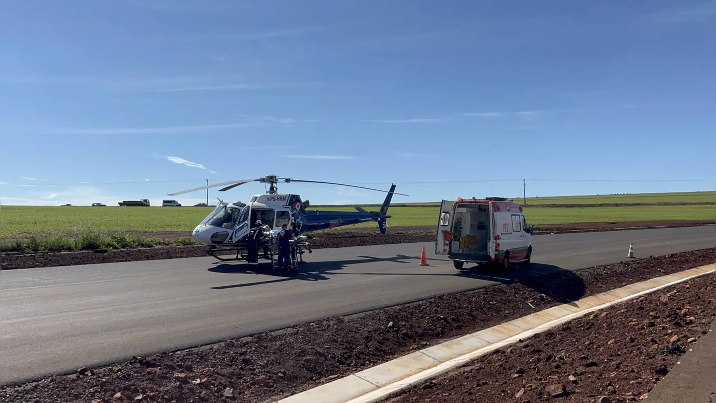 Uma das vítimas foi encaminhada, de helicóptero, para o HU de Londrina