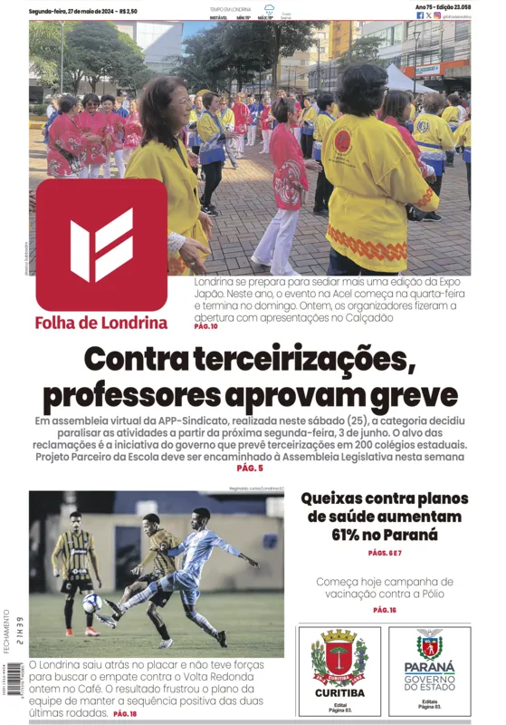 Imagem ilustrativa da imagem Capa 27/05/2024