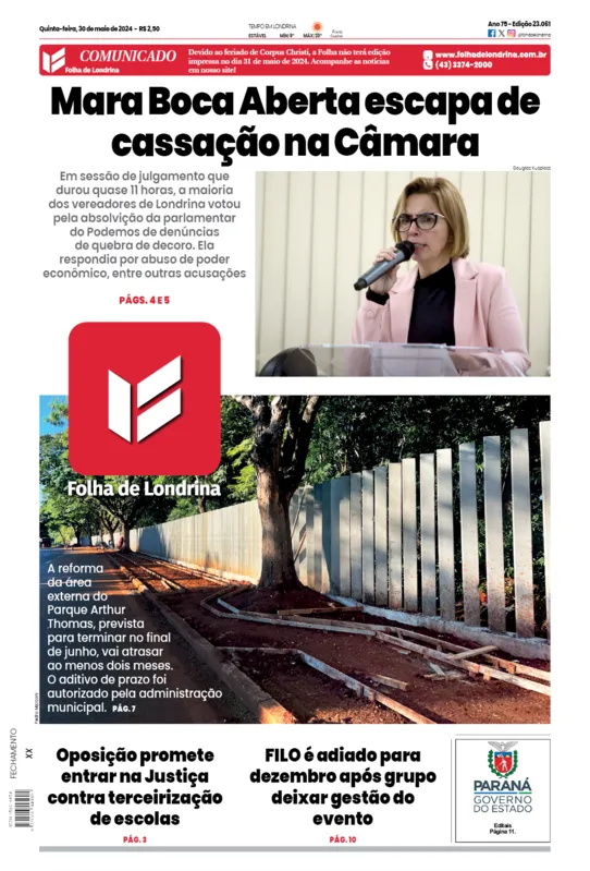 Imagem ilustrativa da imagem Capa 30/05/2024