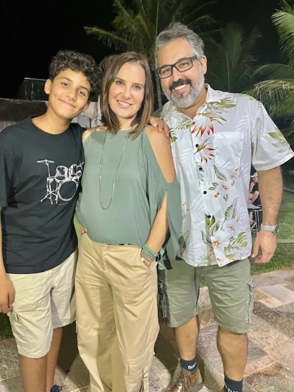 Faridinho Neto com Camila Grizzo Libos e Farid Libos Júnior