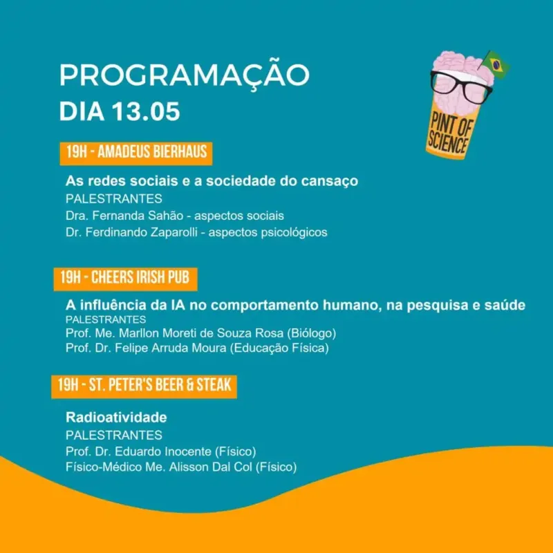 Imagem ilustrativa da imagem Pint of Science leva produção científica para os bares de Londrina