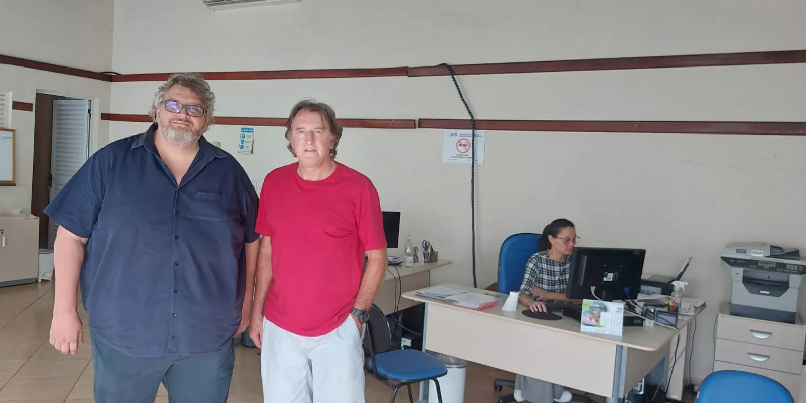 André Cunha e Moacir Szekut: o atual e o primeiro presidente do Sinpro
