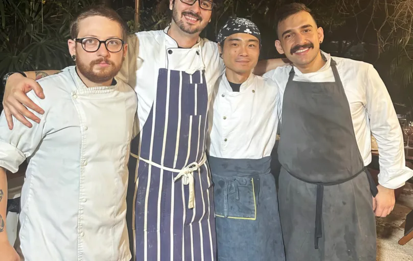 Leandro Karneiro, o Chef João Lemos, Gustavo Ogaki e Samuel Menezes