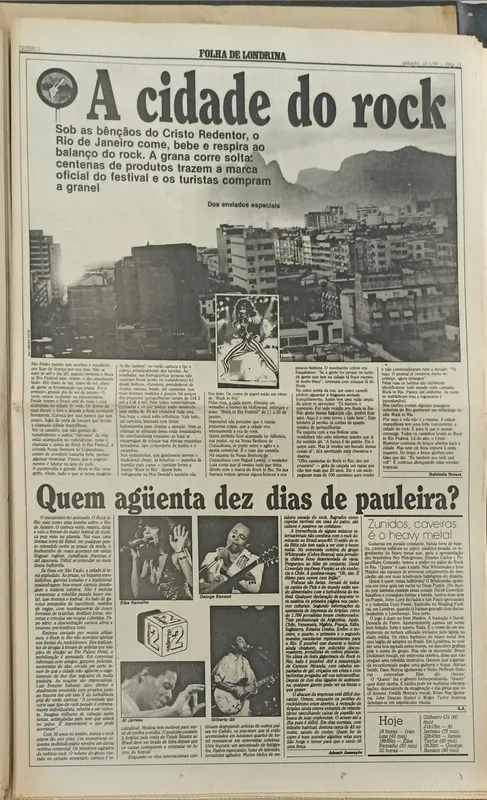 Imagem ilustrativa da imagem 1985: como a FOLHA cobriu a primeira edição do Rock in Rio