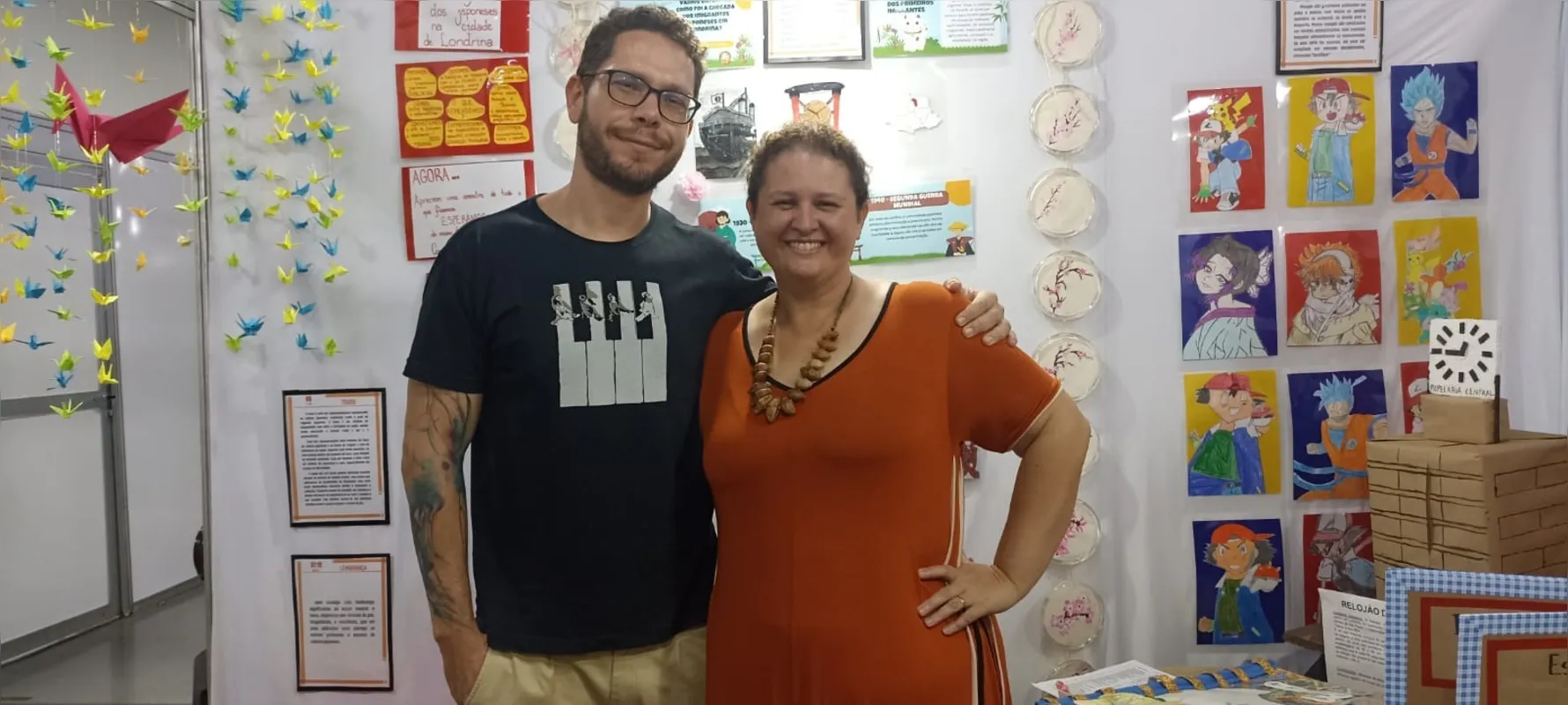 Os professores Rossana Gontijo Lobo e Gustavo Pereira Abonizio, da EM Helvio Esteves, fizeram trabalhos com as turmas destacando lugares históricos de Londrina