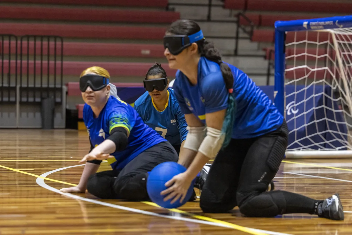 Treino da Seleção Feminina de Goalball no CT Paralímpico, em São Paulo