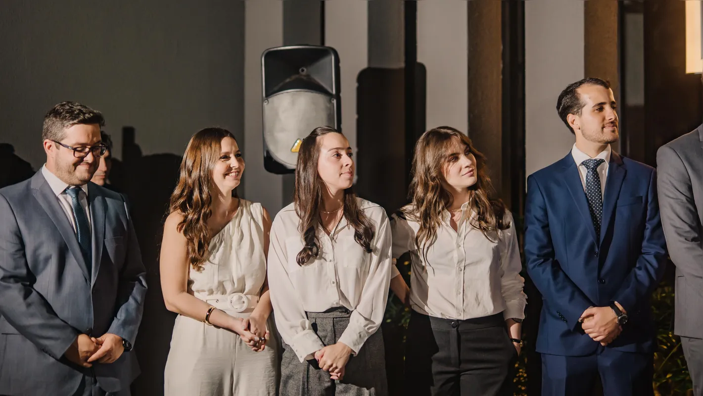 Luiz Henrique Ávila Egydio de Carvalho, Fernanda Frederico Pimenta, Raquel Paiva, Giovana Carvalho Esteves e Luiz Fernando Zanin Almeida, sócios da Baum, Beirigo & Milani Advogados, atentos ao cerimonial