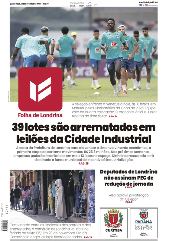 Imagem ilustrativa da imagem Capa 14/11/2024