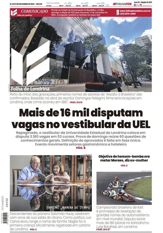 Imagem ilustrativa da imagem Capa 15/11/2024