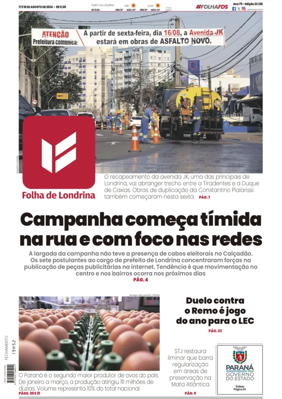 Imagem ilustrativa da imagem Capa 17/08/2024
