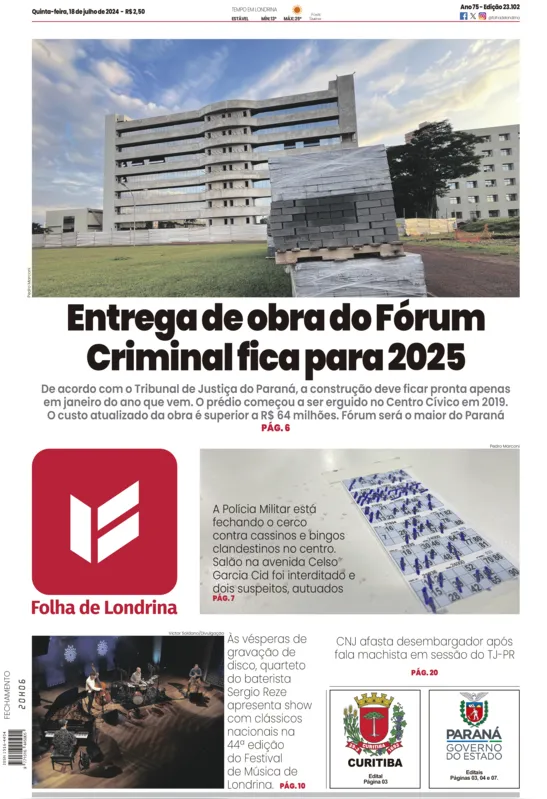 Imagem ilustrativa da imagem Capa 18/07/2024