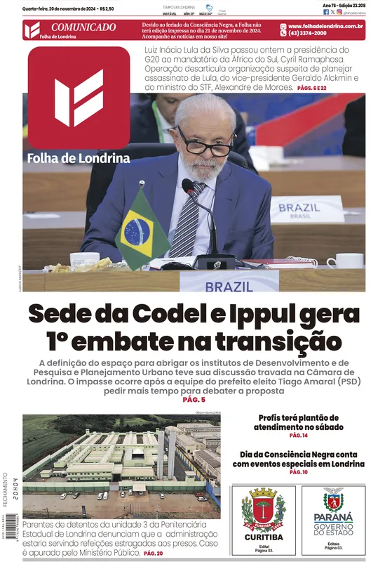 Imagem ilustrativa da imagem Capa 20/11/2024
