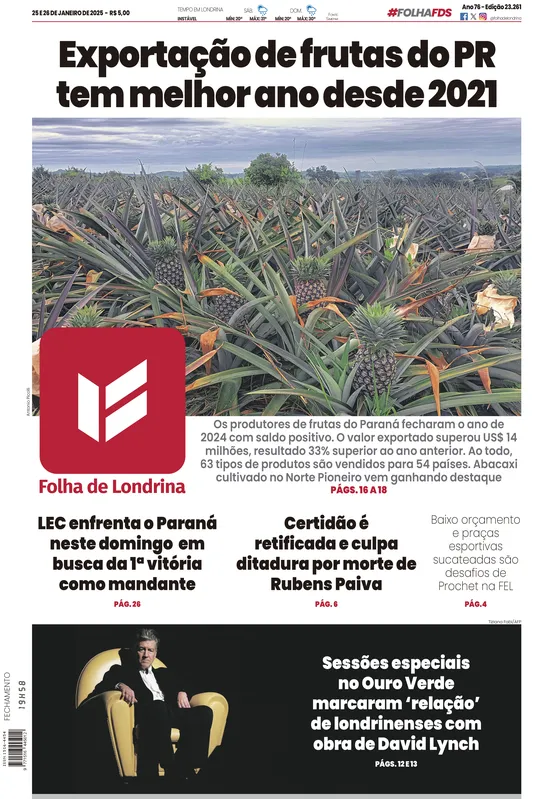 Imagem ilustrativa da imagem Capa 26/01/2025