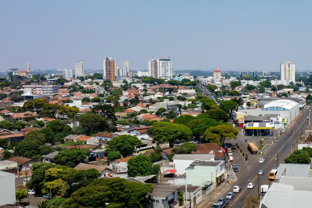 Vista aérea de Rolândia. na Região Metropolitana de Londrina