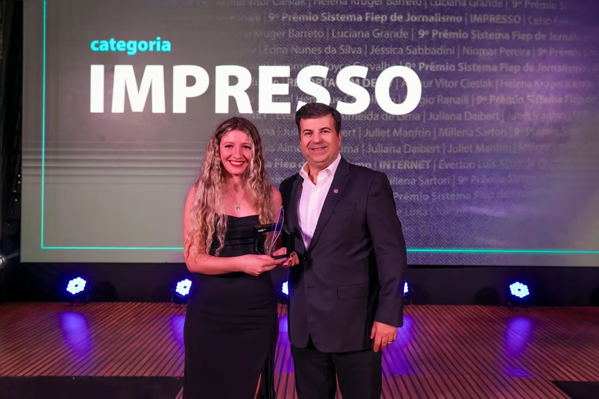 A repórter Jessica Sabbadini, terceiro lugar na categoria Impresso