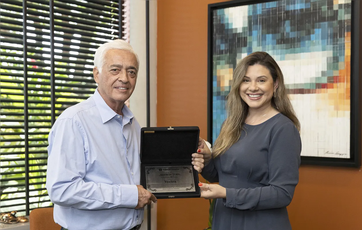 O fundador da Vectra, Manoel Luiz Alves Nunes, e Ana Maziero