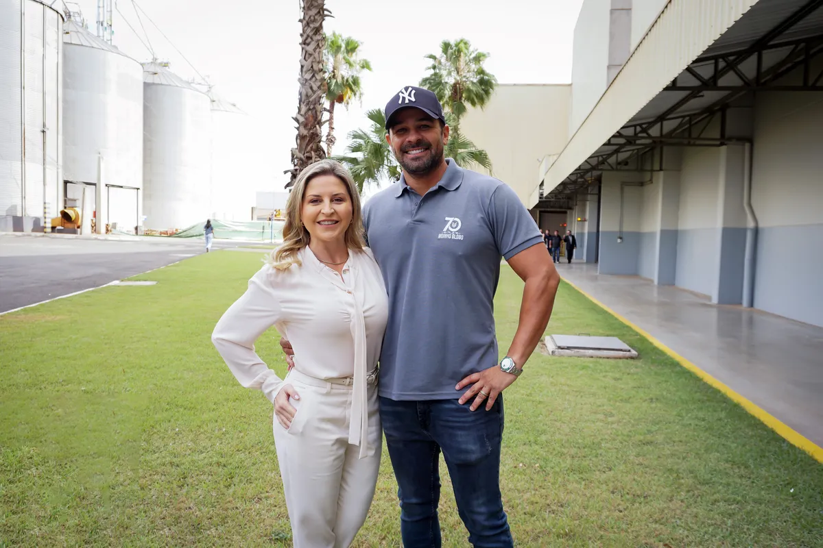 A presidente do Moinho Globo, Paloma Venturelli, com o esposo Diego Cardoso