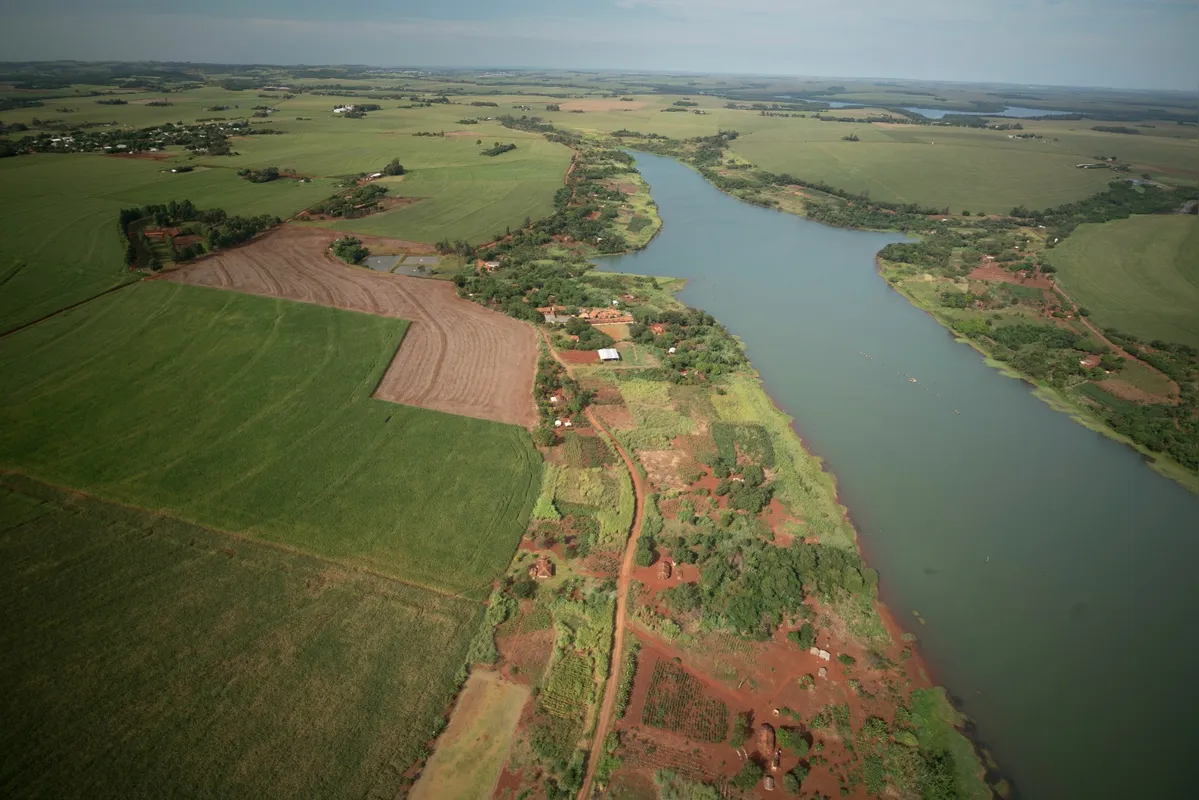 Vista aérea da aldeia  do Ocoy: deputado federal alegou, sem provas, que empresa fomentava conflito por terras no Noroeste do Paraná