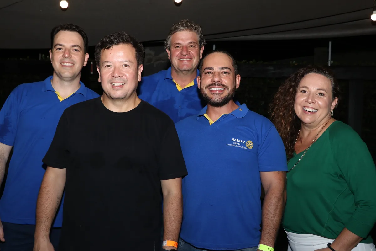 Alex Pillatti, Luiz Hasegawa, Hans Wagner, o presidente do clube, Leonardo Braga Alves, e Denise Canabrava