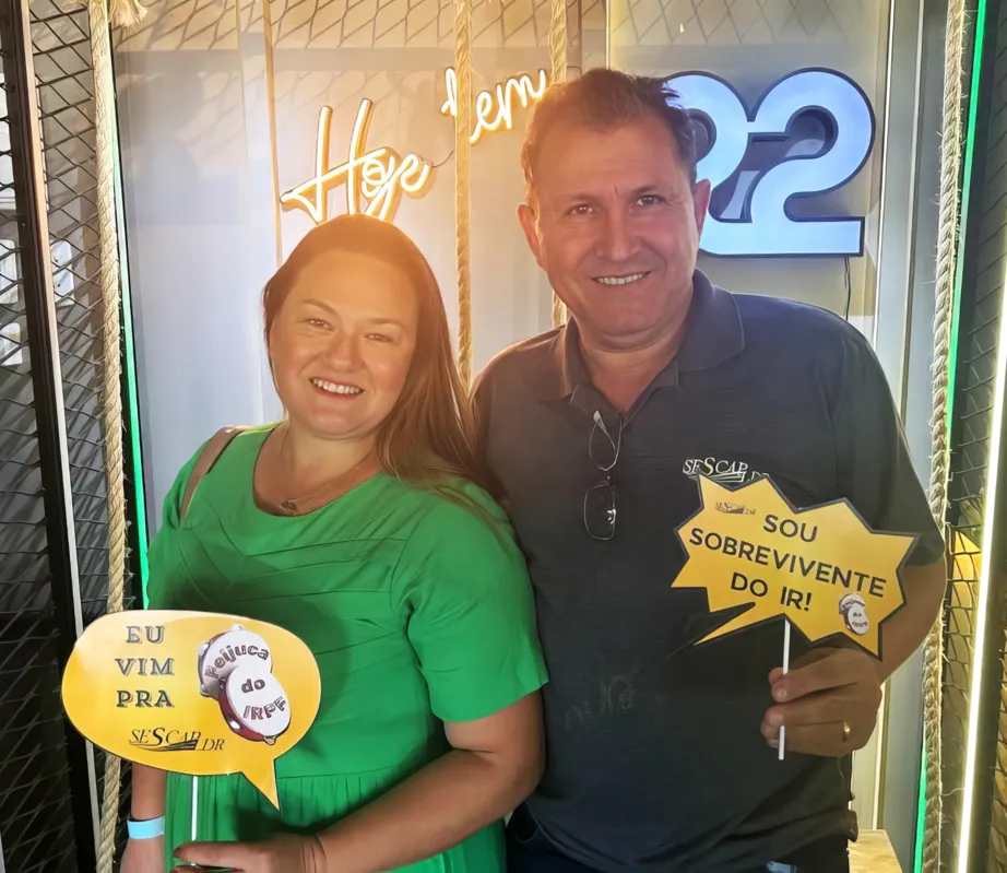 O 1º vice-presidente do SESCAP-LDR, Marcos Ferreira, e a esposa Sônia Ferreira