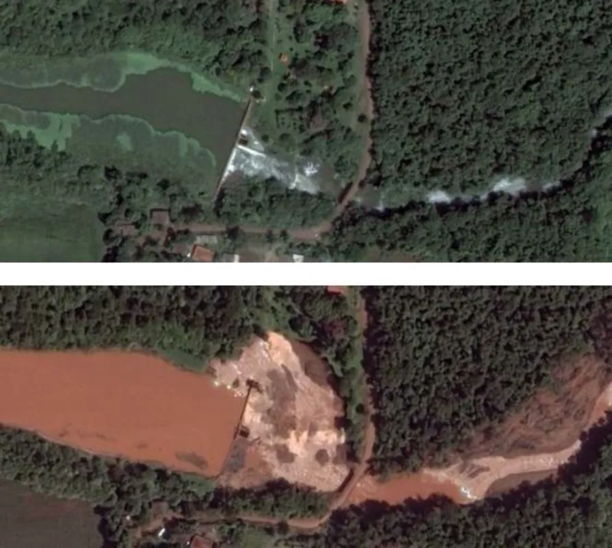 Estrutura da barragem foi destruída após fortes chuvas em 2016