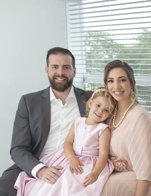Thiago Rodrigues, Amanda Canezin e a filha, Malu