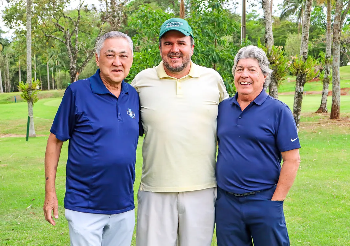 Luiz Carlos Miguita, o presidente do LGC Fabio Marin e Benedito Graça