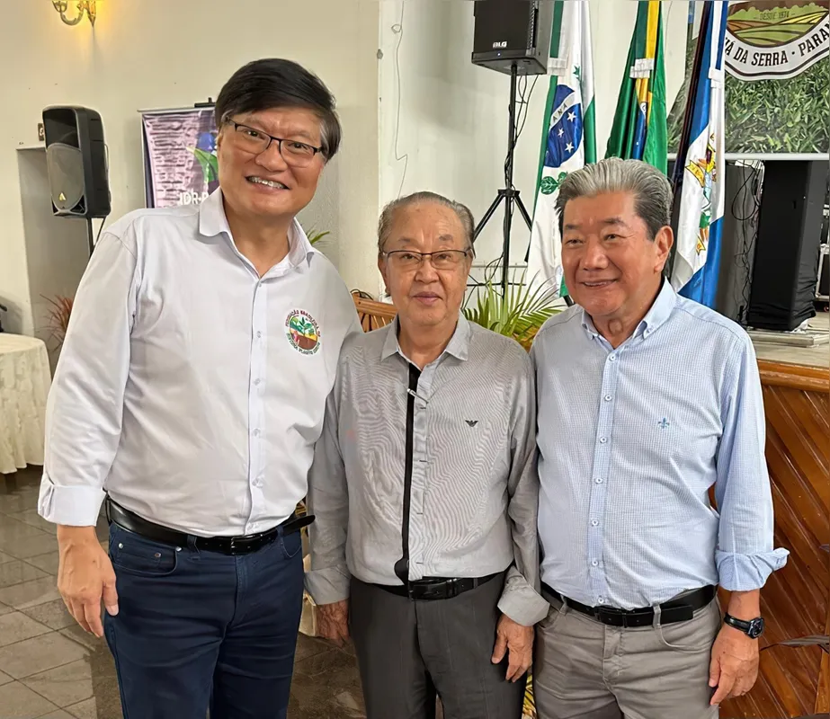 Jônadan Hsuan Min Ma - presidente da Associação Brasileira do Plantio Direto, Ywao Miyamoto - da Sementes Mauá e Jorge Hashimoto - presidente da Integrada