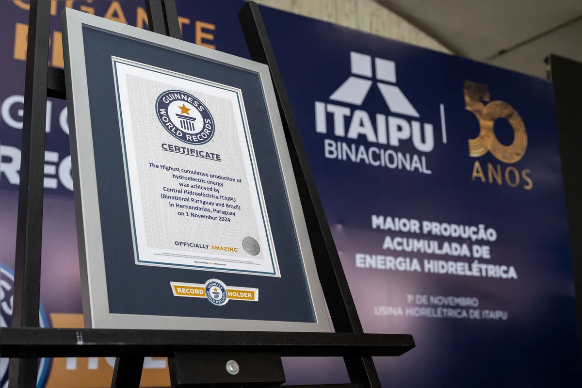 Imagem ilustrativa da imagem Usina de Itaipu fecha 2024 com produção de 67 milhões de MWh