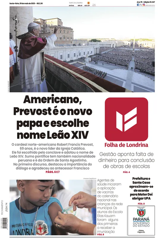 Imagem ilustrativa da imagem Capa 09/05/2025