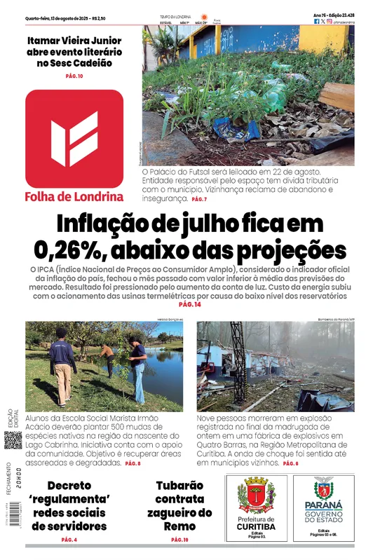 Imagem ilustrativa da imagem Capa 13/08/2025