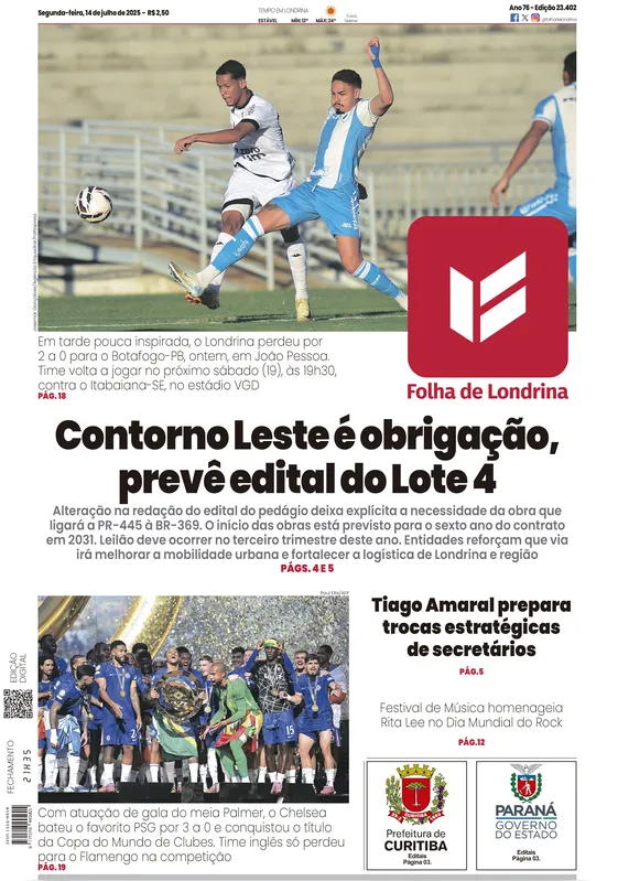 Imagem ilustrativa da imagem Capa 14/07/2025