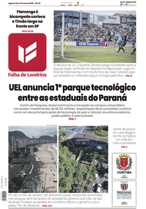 Imagem ilustrativa da imagem Capa 17/03/2025