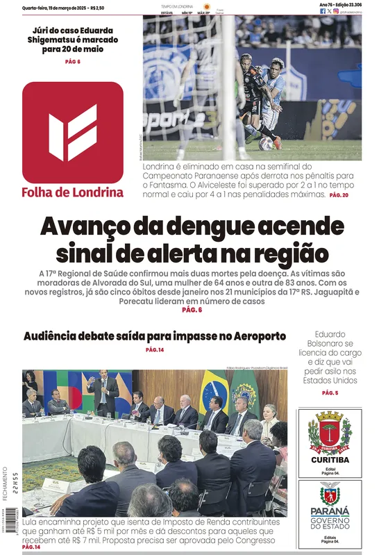 Imagem ilustrativa da imagem Capa 19/03/2025