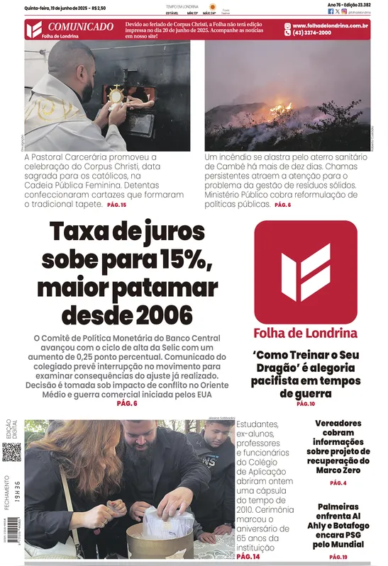 Imagem ilustrativa da imagem Capa 19/06/2025